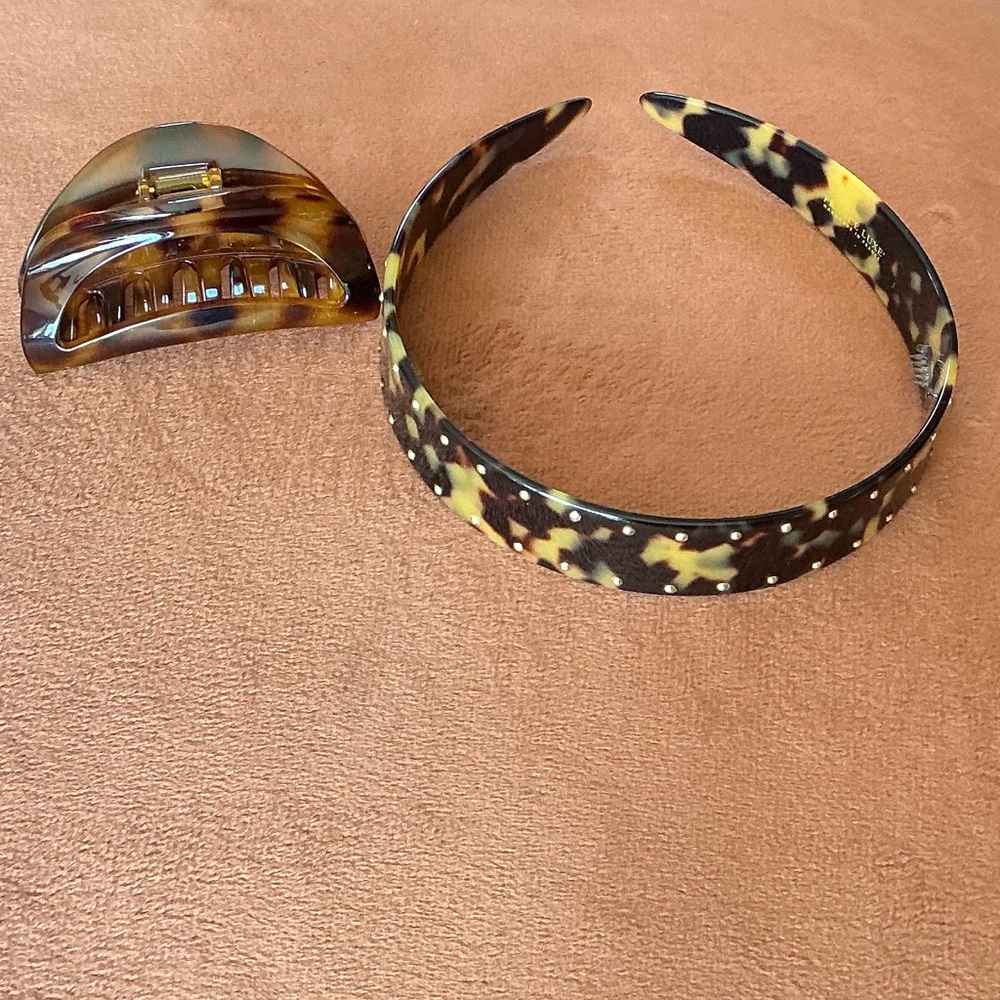FRANCE LUXE Studded 1" Ultracomfort Headband and Belle Cutout Curve Jaw